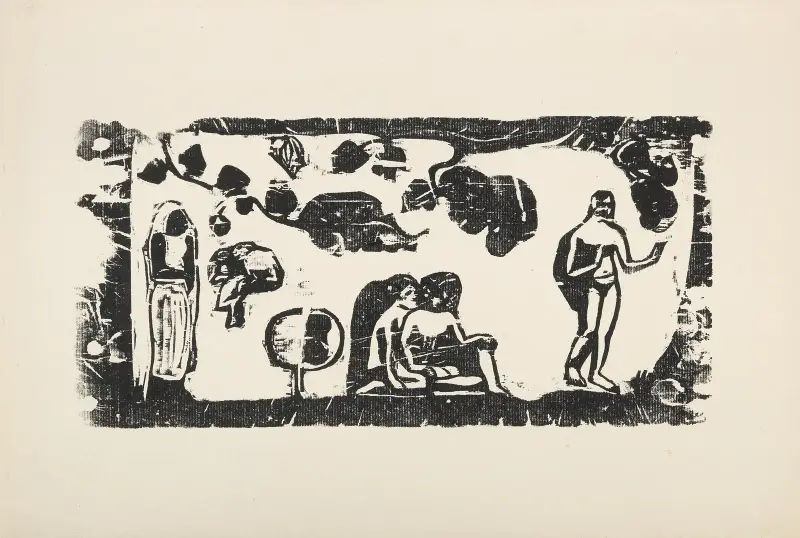 Femmes Animaux et Feuillages av Paul Gauguin