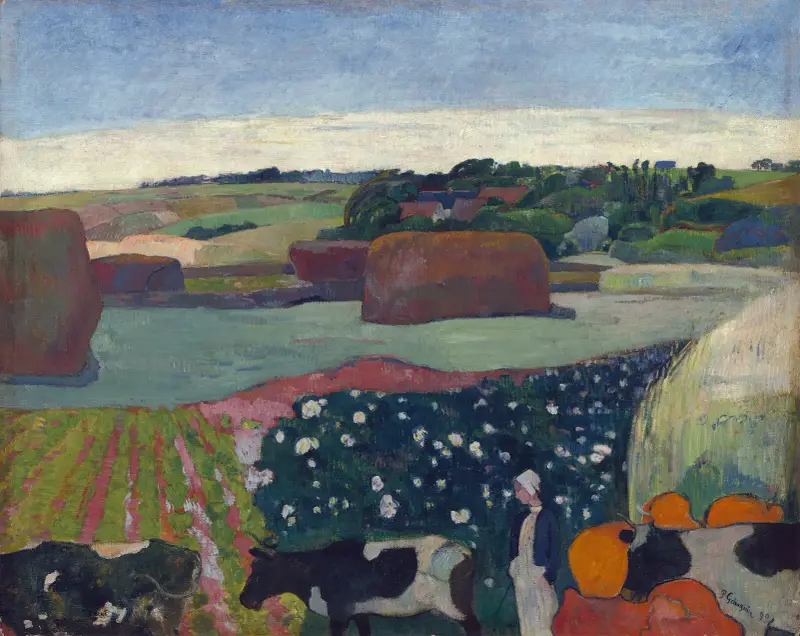 Haystacks in Brittany av Paul Gauguin