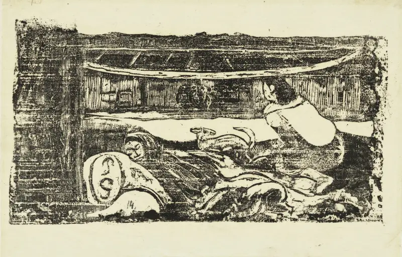 Interieur einer Hütte von Paul Gauguin