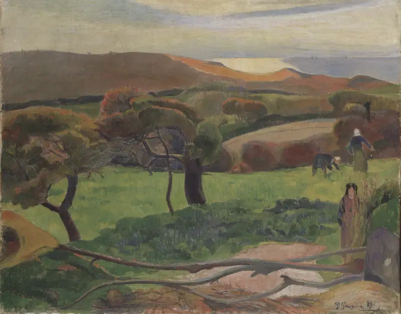 Les Champs au bord de la mer av Paul Gauguin