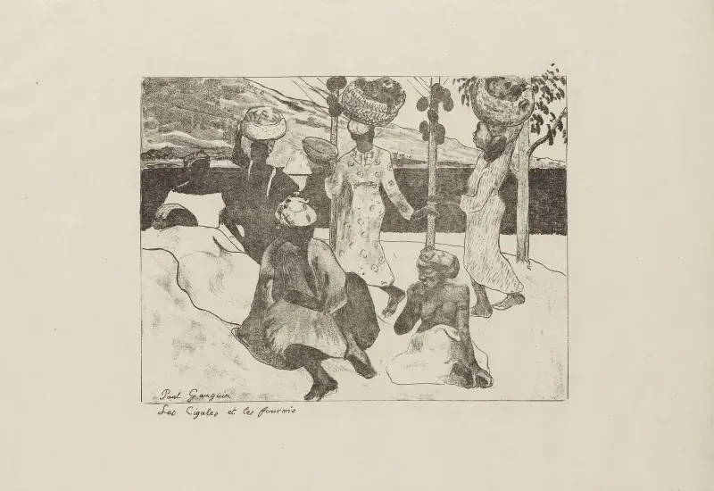 Les Cigales et les fourmis (Souvenir de la Martinique) av Paul Gauguin