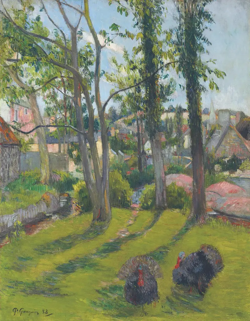 Les dindons, Pont-Aven av Paul Gauguin