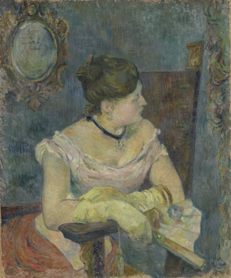 Madame Mette Gauguin i aftonklänning av Paul Gauguin
