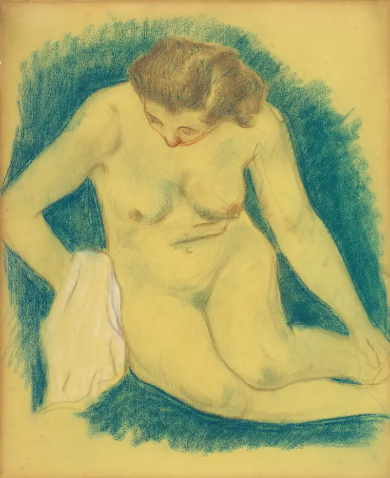 Seated Nude Seen From Above av Paul Gauguin
