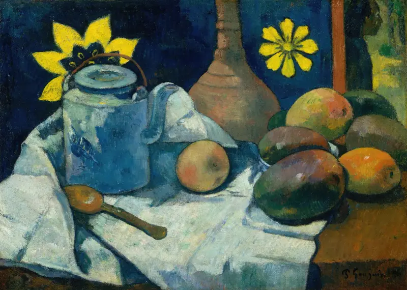 Still Life with Teapot and Fruit av Paul Gauguin