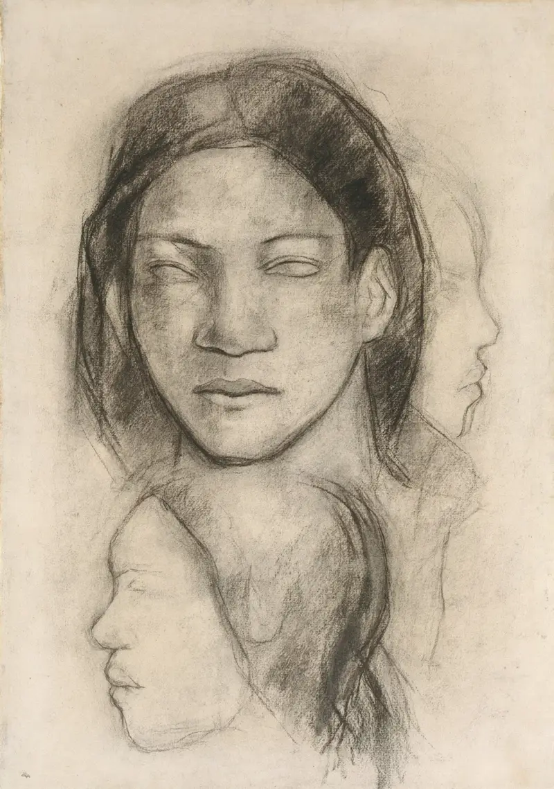 Tahitianische Gesichter (frontal und im Profil) von Paul Gauguin