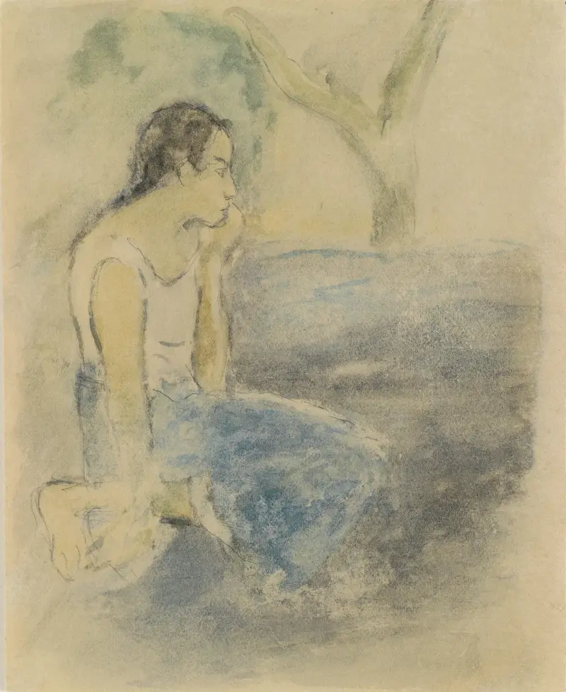 Sitzender Tahitianer von Paul Gauguin