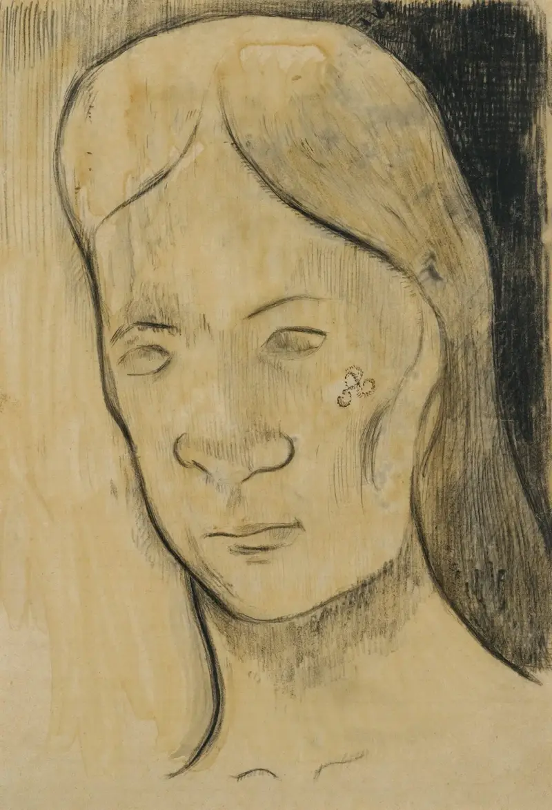 Tête d’une Femme Tahitienne av Paul Gauguin