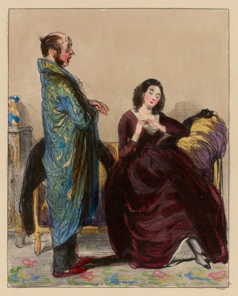 Allez au bal de l’opéra avec Madame de Coquardeau. quelqu’aveugle qu’elle soit, une noblesse qui, songez-y-bien von Paul Gavarni