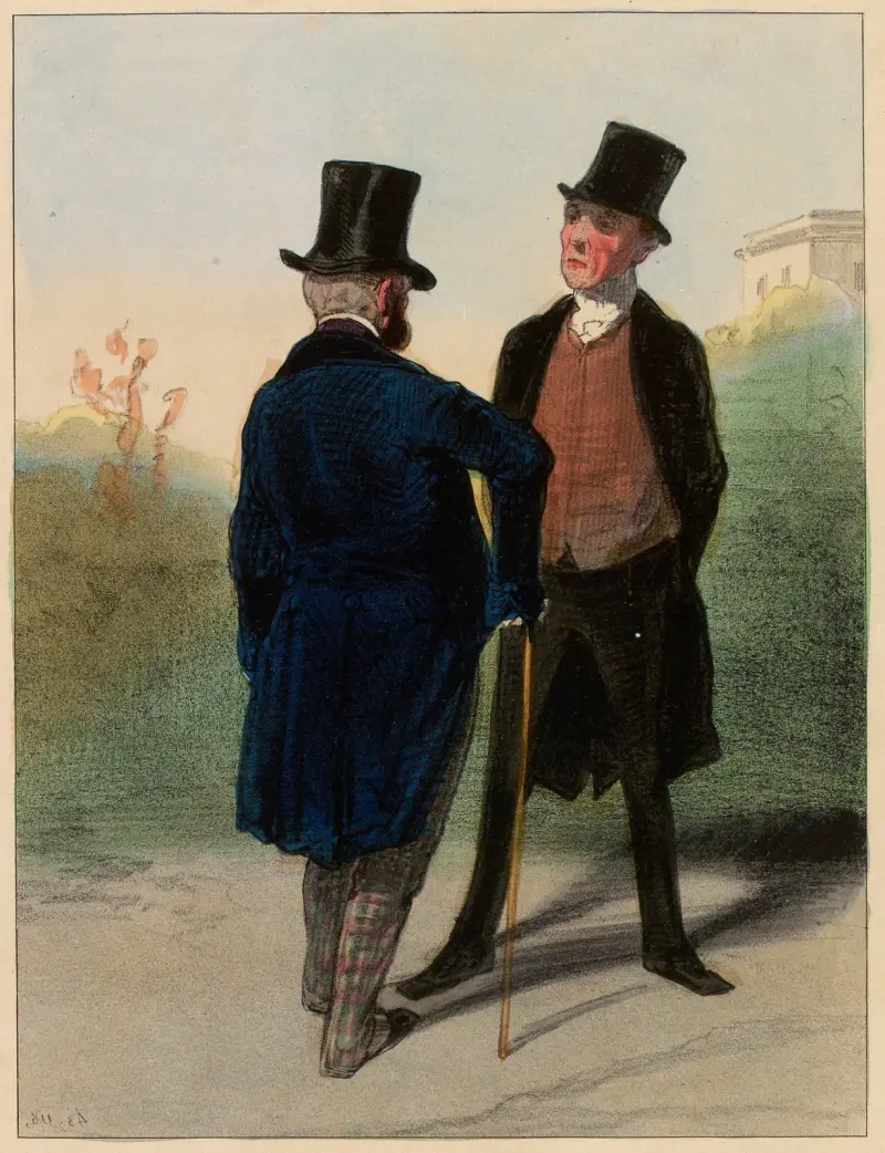 Eh Parbleu, c’est chez mademoiselle de Beaupertuis que j’ai eu l’honneur de faire votre connaissance av Paul Gavarni