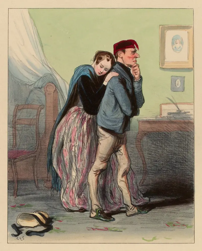 Est-il, Dieu permis, d’avoir des pensées comme ça sur la mère de son petit Joseph av Paul Gavarni