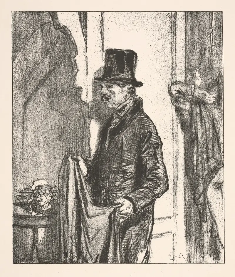 Harlekins kappa; Mademoiselle Cigales make av Paul Gavarni