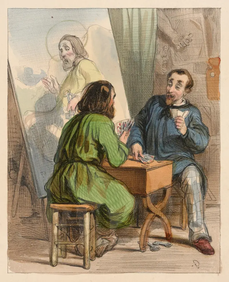 Les artistes, S’Pierre mon ami, vous etes capot! av Paul Gavarni