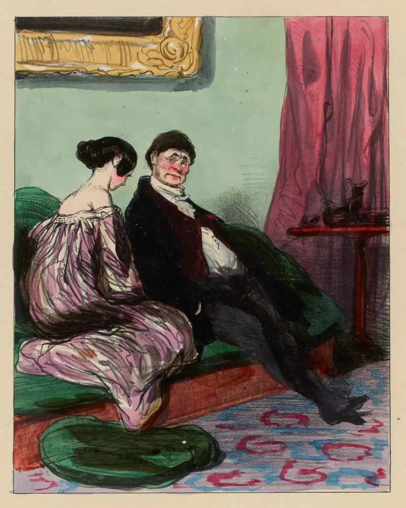 Mais qu’elle est donc la femme qui ne serait pas heureuse et fière de vous appartenir, mon Jules av Paul Gavarni