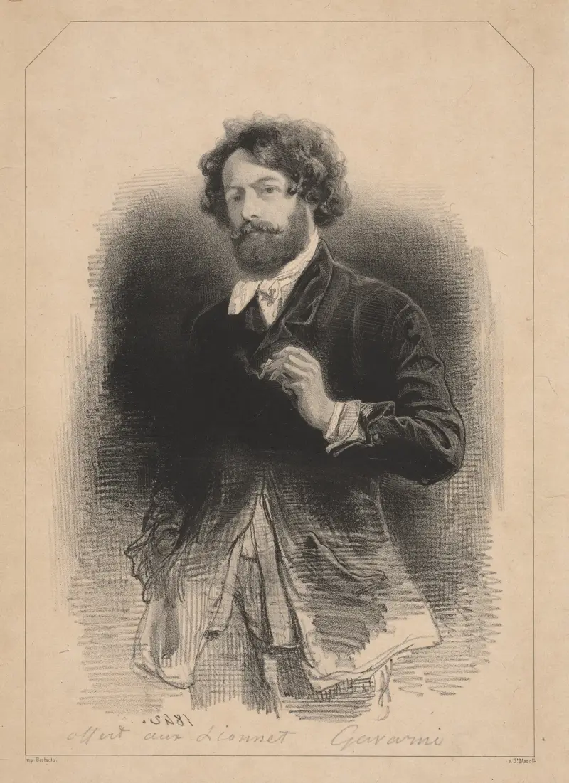 Mann mit Zigarette von Paul Gavarni