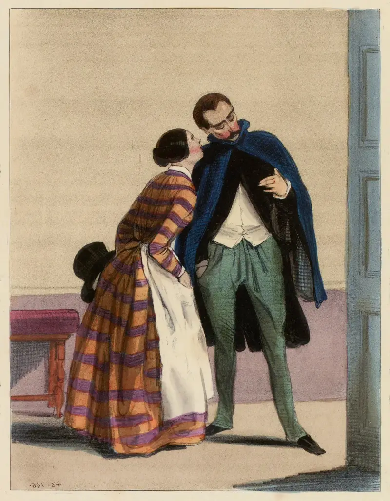 Mosieu, Mademoiselle doit souper cette nuit avec le petit jeune homme de lettres. qui traduit les orgies de Virgile av Paul Gavarni