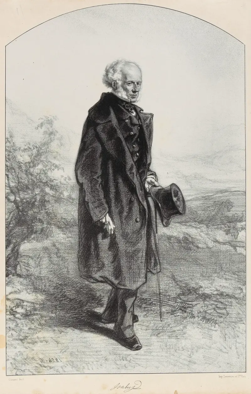 Porträtt av J. B. Isabey av Paul Gavarni