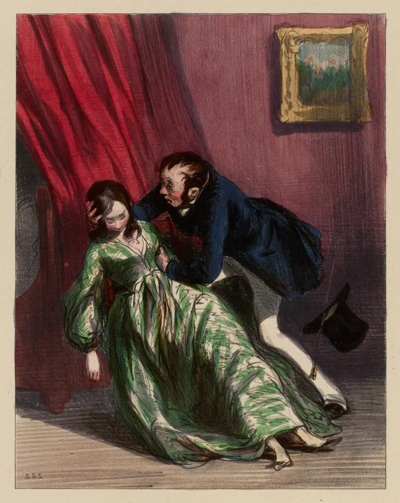 Voyons Clara voyons Clara. eh bien non, tu ne connais pas de petit jeune homme.. Voyons Clara voyons av Paul Gavarni
