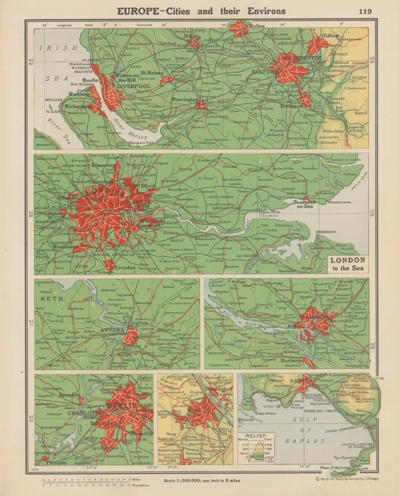 Europe—Cities and Their Environs av John Paul Goode