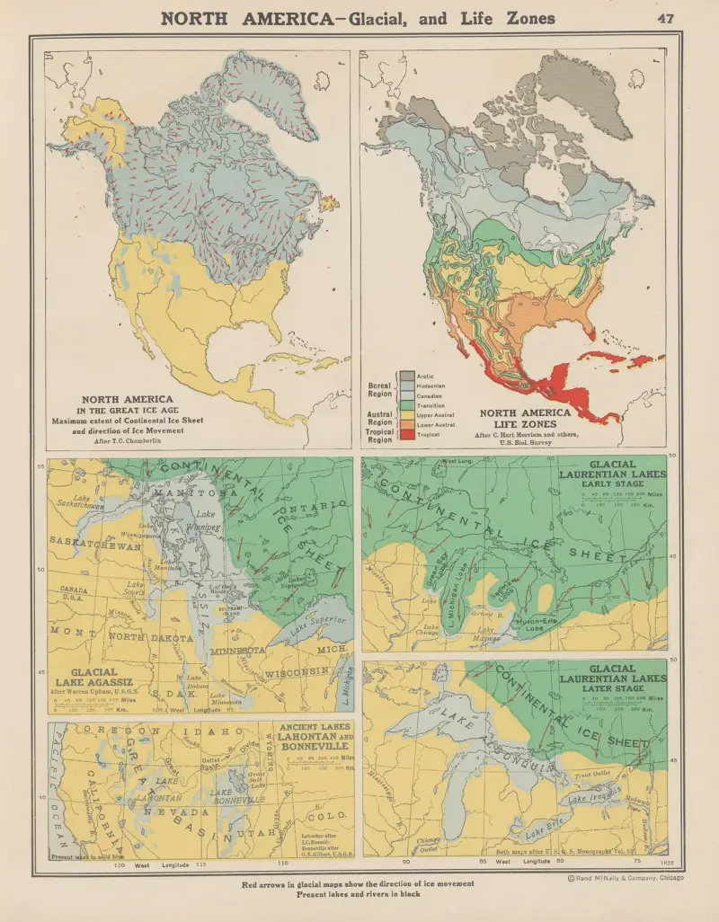 North America—Glacial and Life Zones av John Paul Goode
