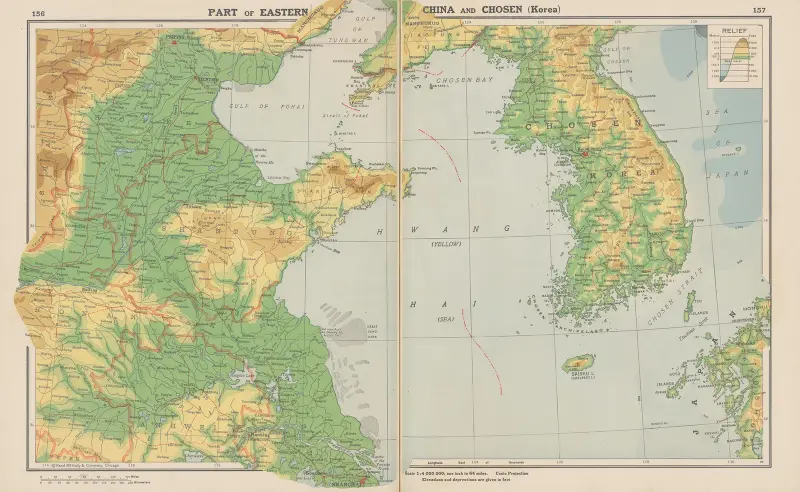 Del av östra Kina och Chosen (Korea) av John Paul Goode