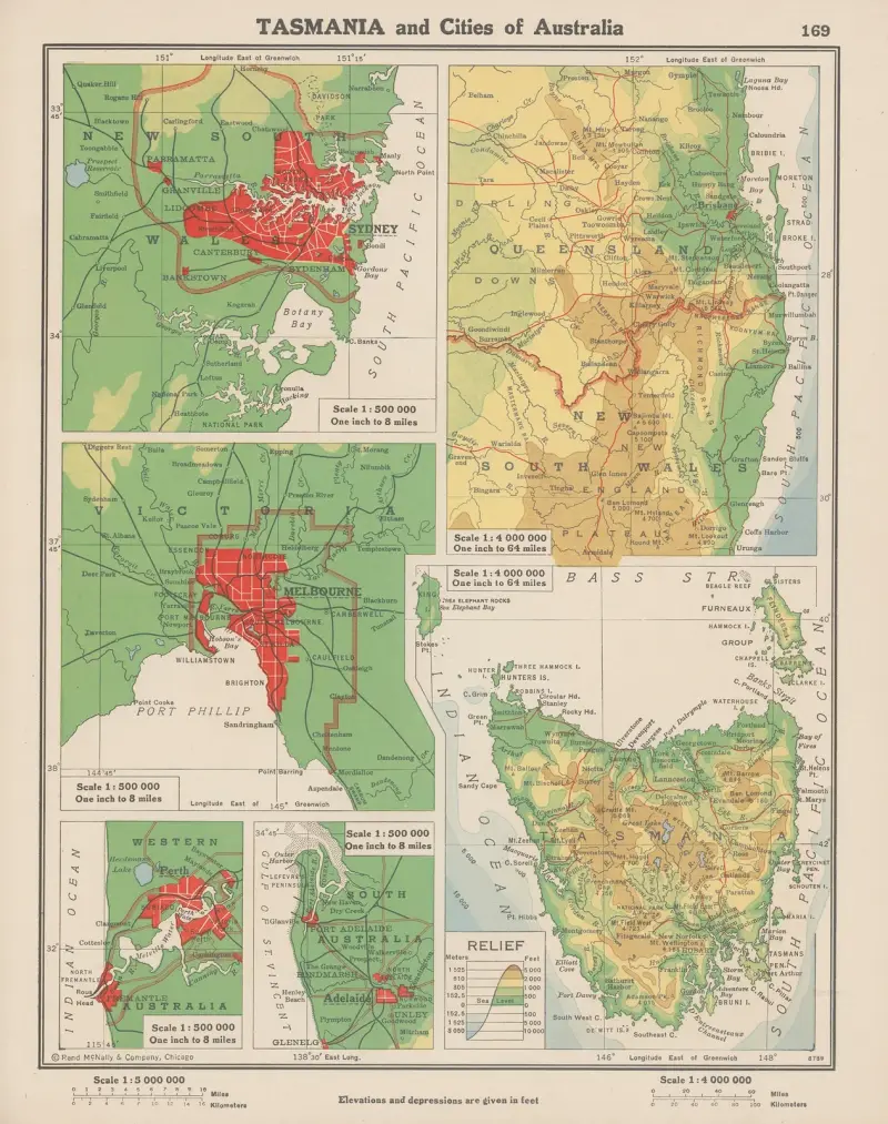 Tasmanien och Australiens städer av John Paul Goode
