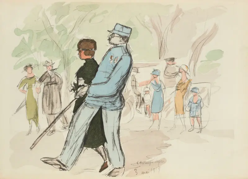 Champs-Elysées, 3 mai 1919 av Paul Goute