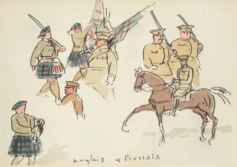 Défilé du 14 juillet 1919 Anglais et Ecossais av Paul Goute