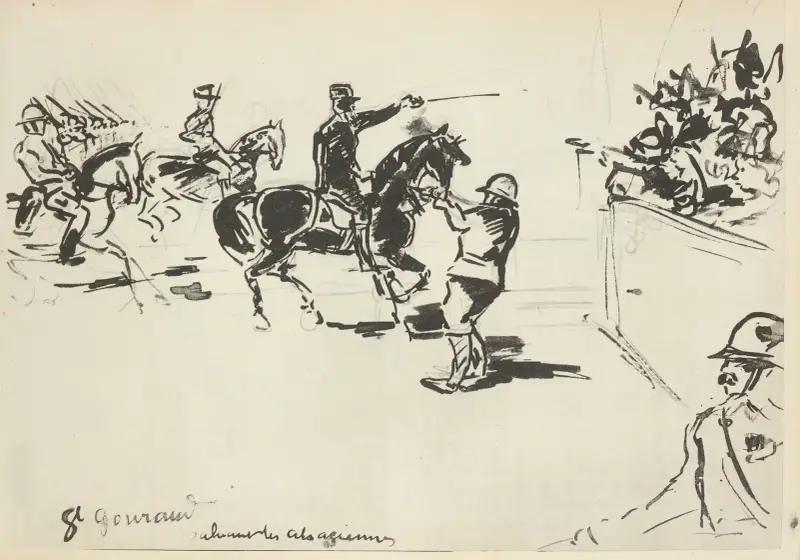 Défilé du 14 juillet 1919 Général Gouraud saluant les alsaciennes av Paul Goute
