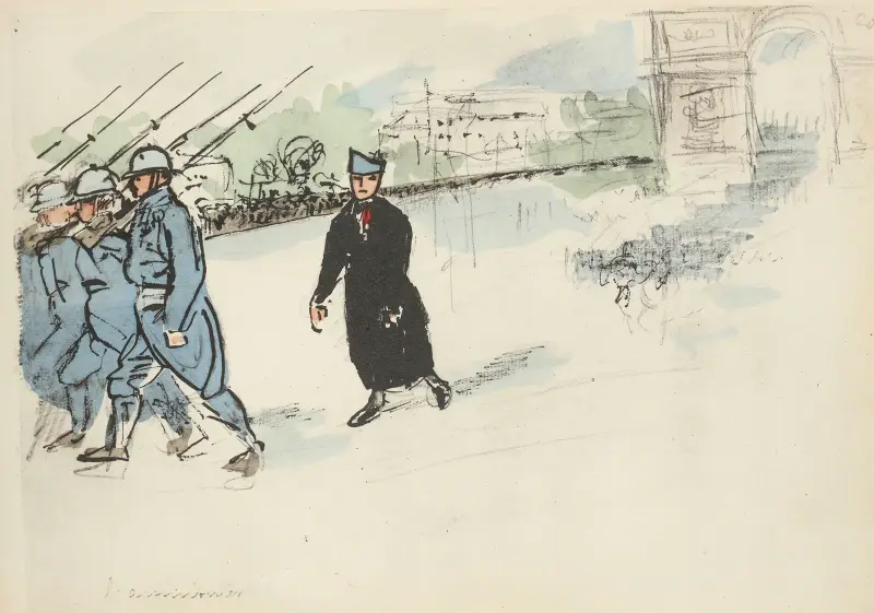 Défilé du 14 juillet 1919 L’aumônier av Paul Goute