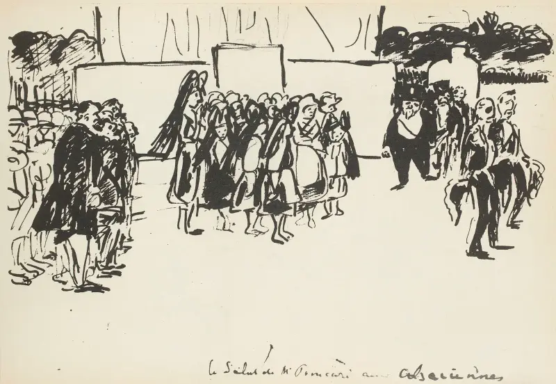 Défilé du 14 juillet 1919 Le salut de M. Poincaré aux alsaciennes av Paul Goute