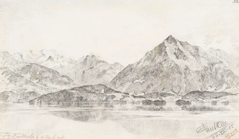 Blümlisalp von Hilterfingen aus av Paul Klee