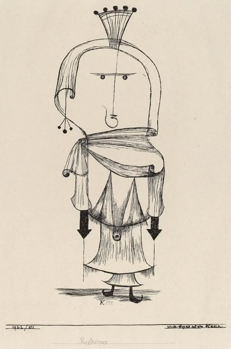 Die Hexe mit dem Kamm (Witch with a Comb) av Paul Klee