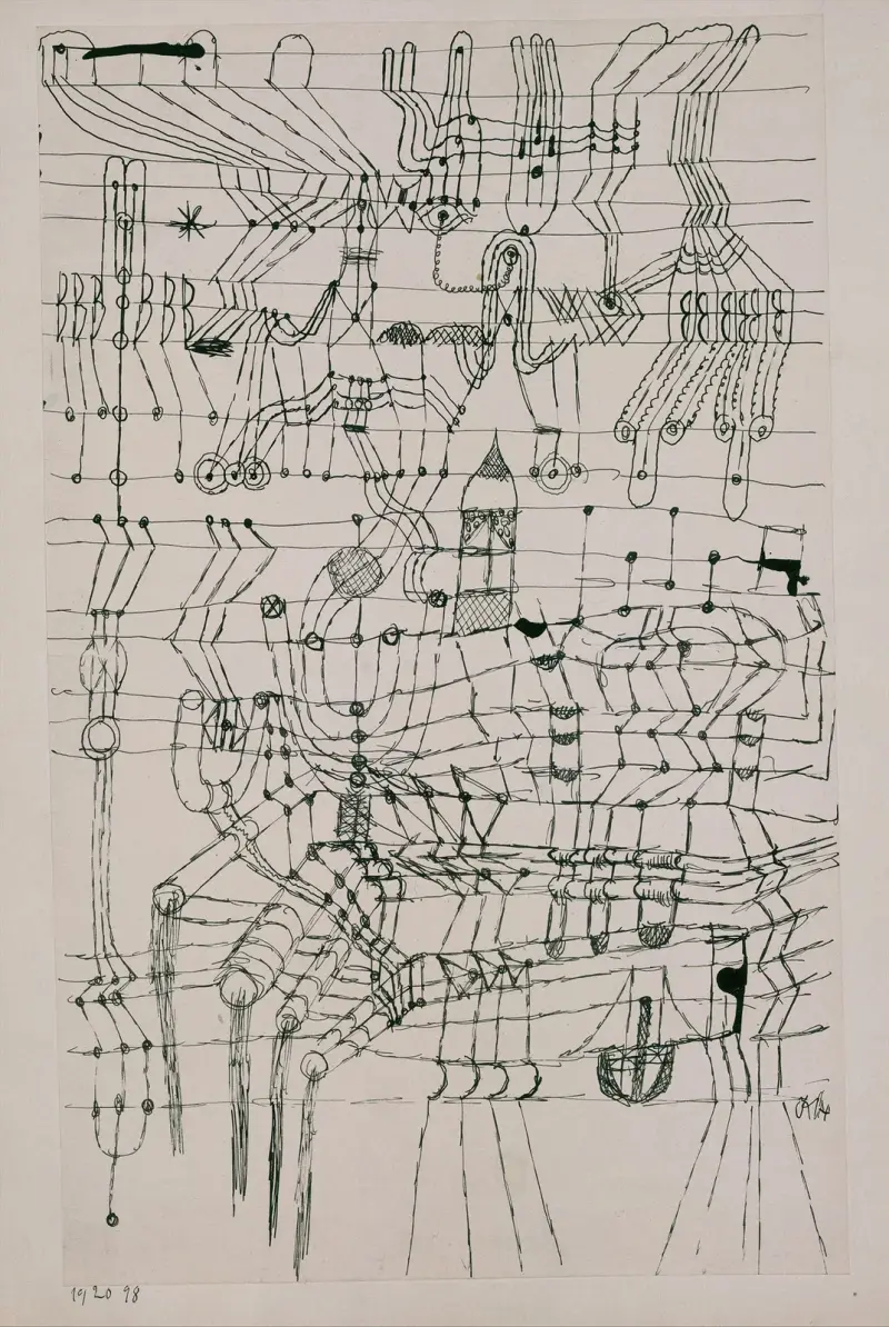 Rysunek zawiązany na kształt sieci, Paul Klee