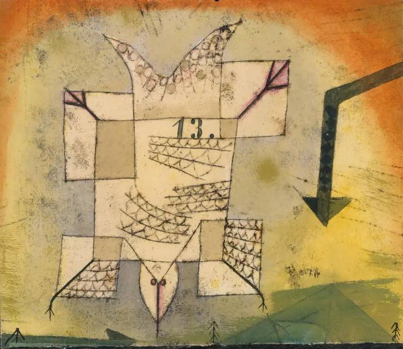 Padající pták, Paul Klee