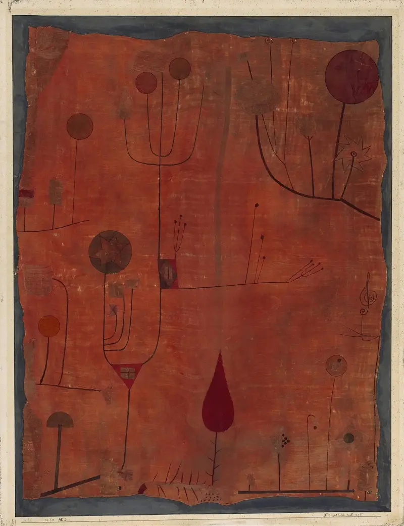 Früchte auf Rot von Paul Klee