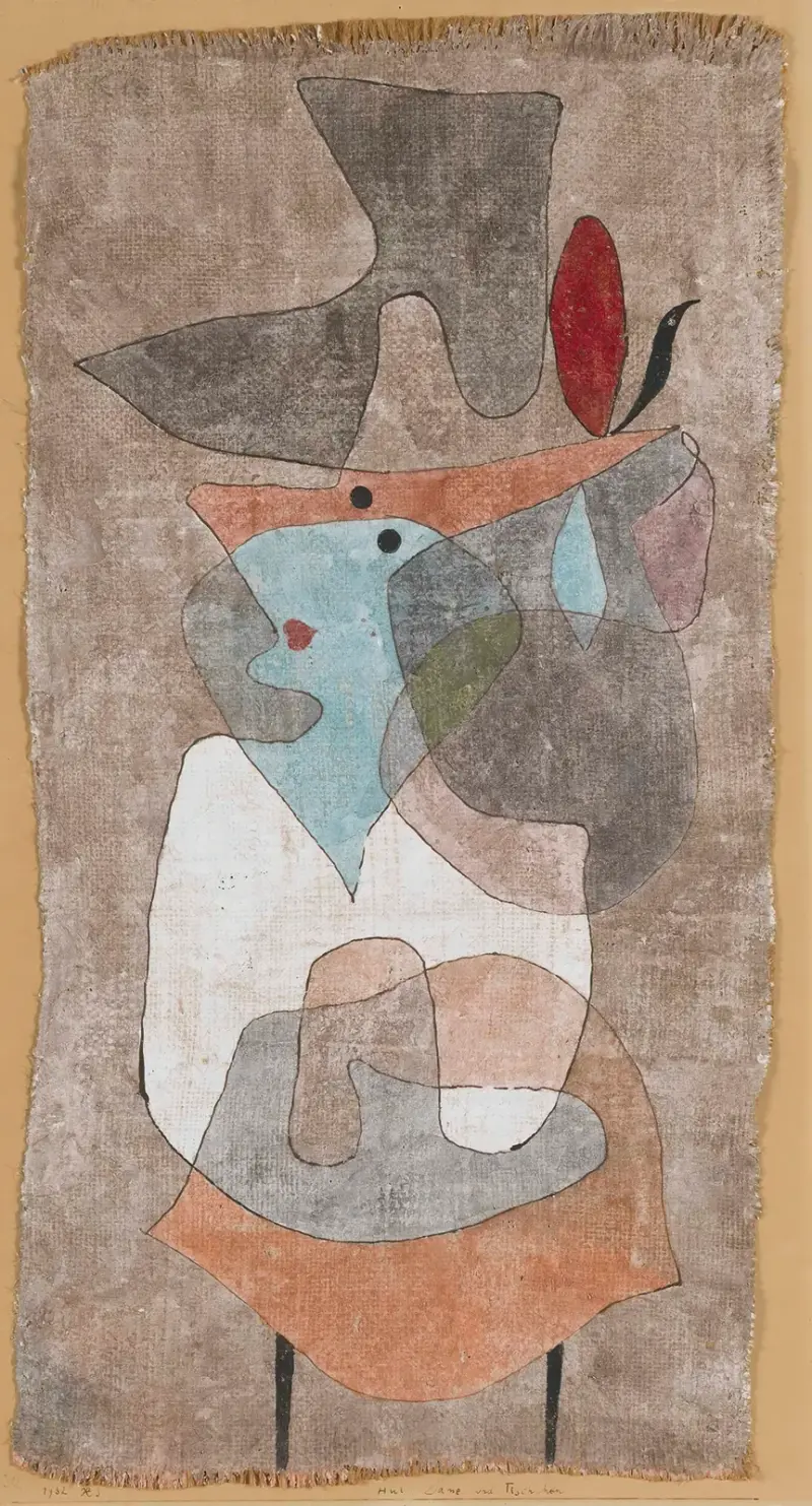 Hut, Dame und kleiner Tisch von Paul Klee