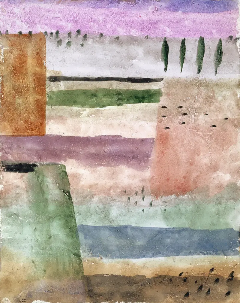Landschaft mit Pappeln von Paul Klee