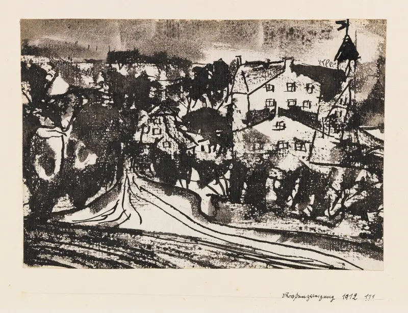 Straßenverzweigung (bei aufgeweichtem Boden) von Paul Klee