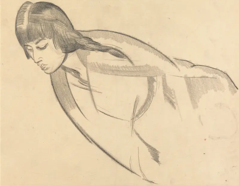 Study of Mrs. Nash av Paul Nash