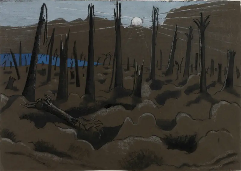 Sunrise, Inverness Copse av Paul Nash