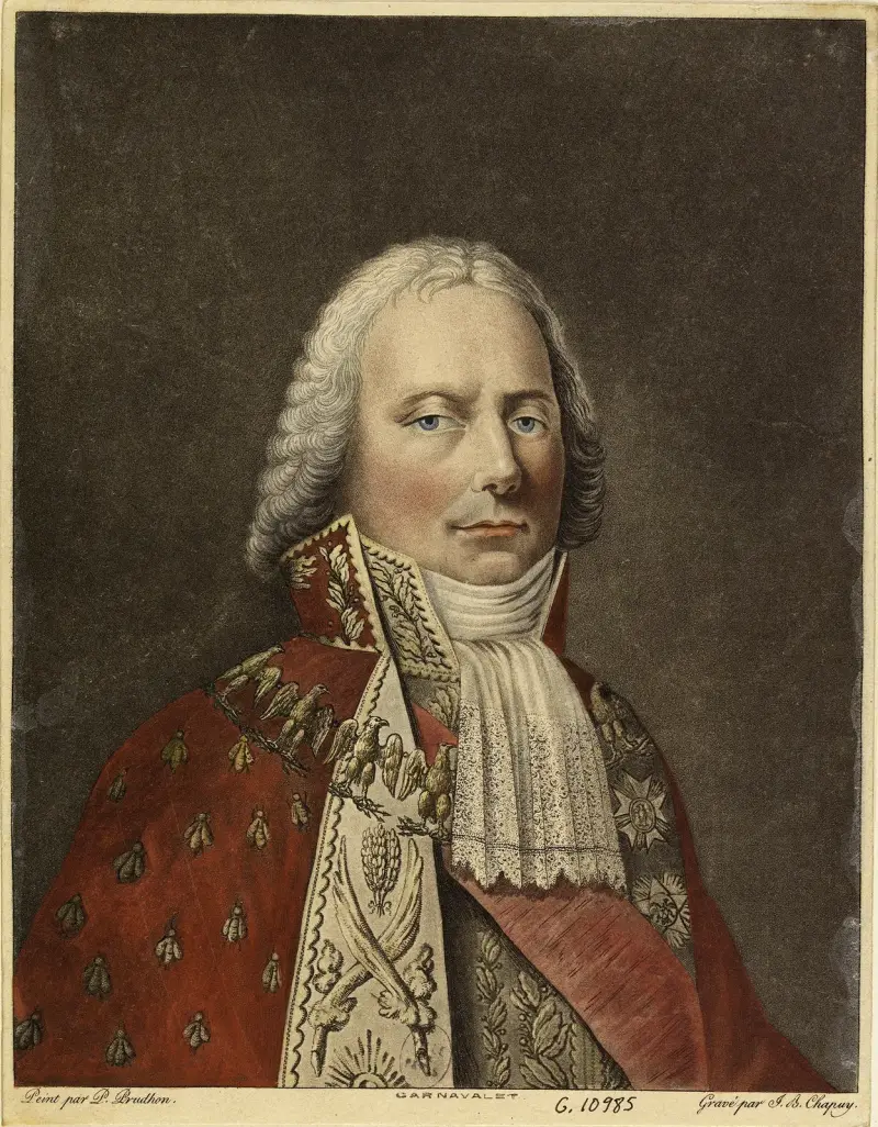 Charles-Maurice de Talleyrand-Périgord, prince de Bénévent, en costume de vice-grand électeur av Pierre-Paul Prud'hon