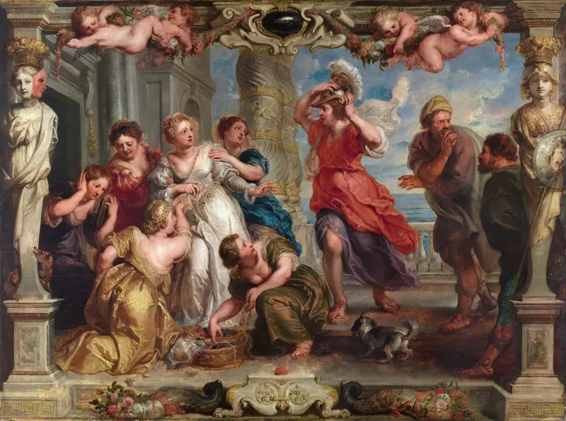 Achilles Discovered By Ulysses Among The Daughters Of Lycomedes av Peter Paul Rubens