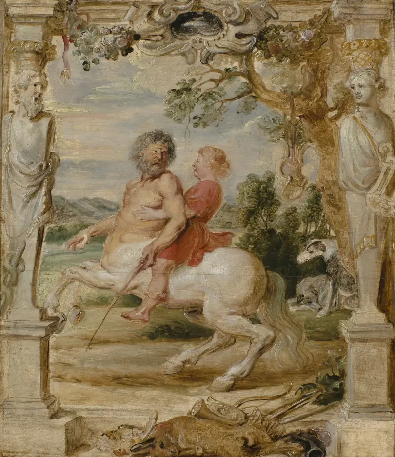 Achilles Educated by the Centaur Chiron av Peter Paul Rubens