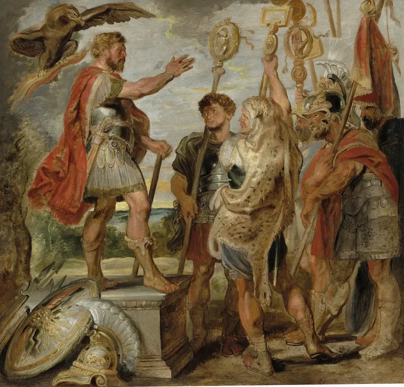 Decius Mus Addressing the Legions (probably 1616) av Peter Paul Rubens