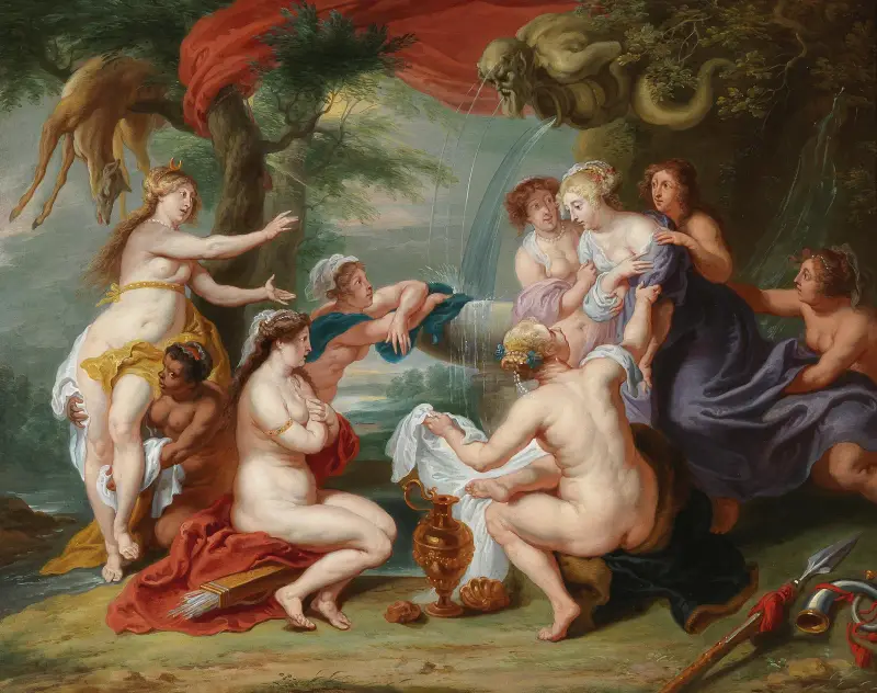 Diana discovering Callisto’s pregnancy av Follower of Peter Paul Rubens