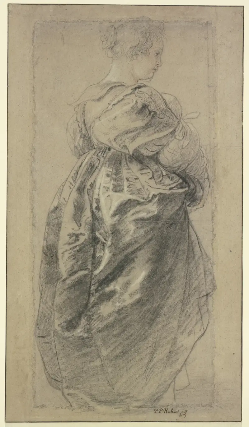 Figural Study for the ‘Garden of love’; Hélène Fourment av Peter Paul Rubens