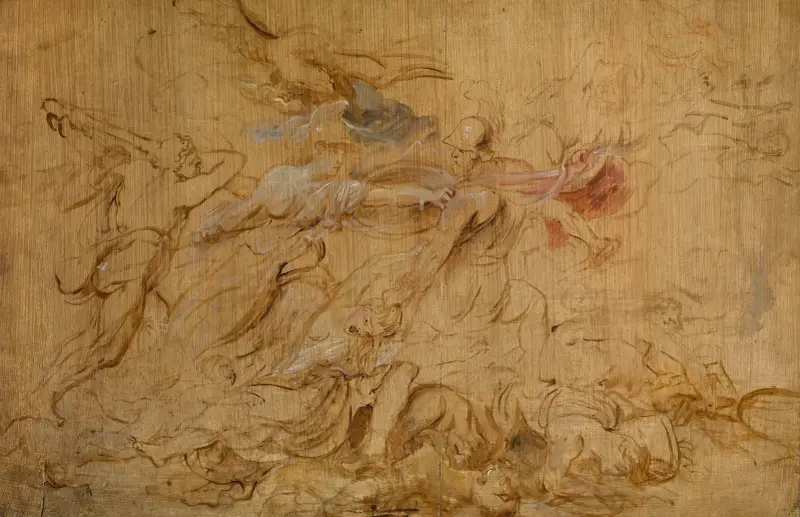 Minerva and Hercules Restraining Mars av Peter Paul Rubens