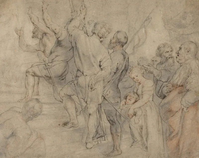 Part of the Crowd at the Ecce Homo av Peter Paul Rubens