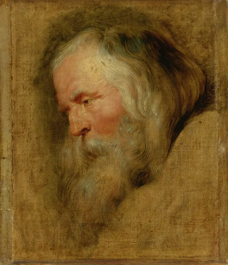 Study Head Of caspar, The Eldest magus av Follower of Peter Paul Rubens